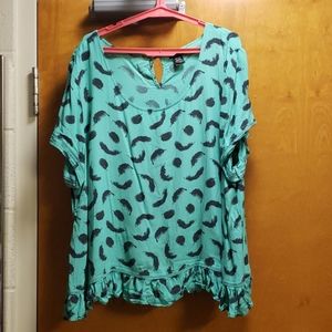 Torrid Teal Feathered Shirt